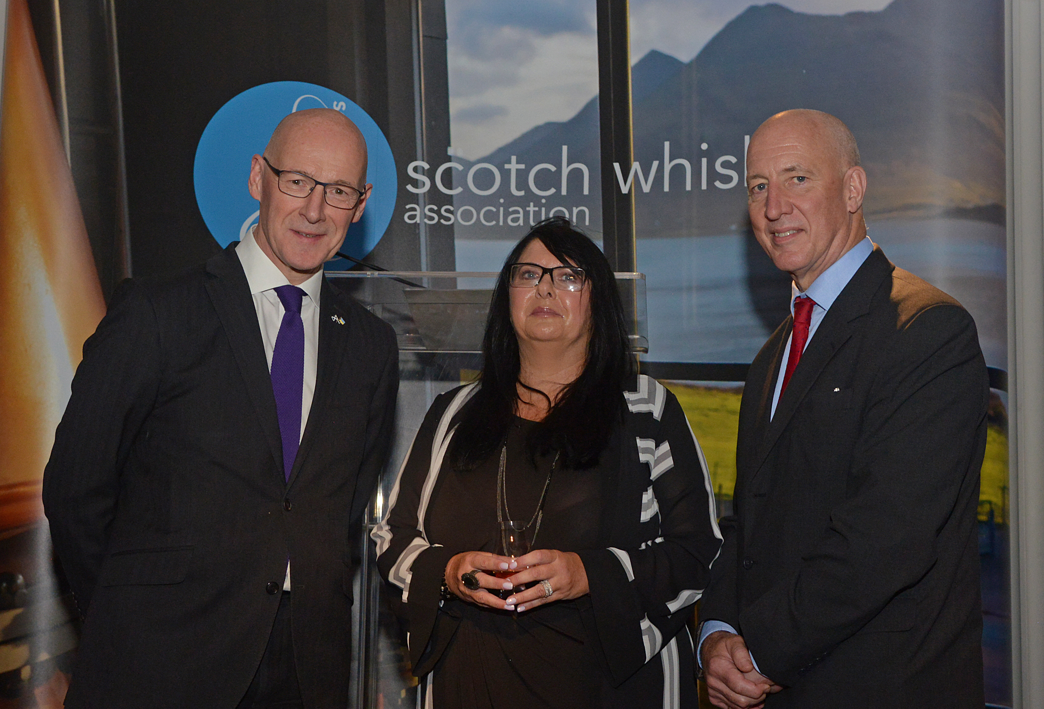 First Minister of Scotland, John Swinney MSP | SWA Member Patricia Dillion, MD of Speyside Distillers | SWA CEO Mark Kent